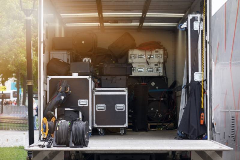 Transport de matériel de tournage